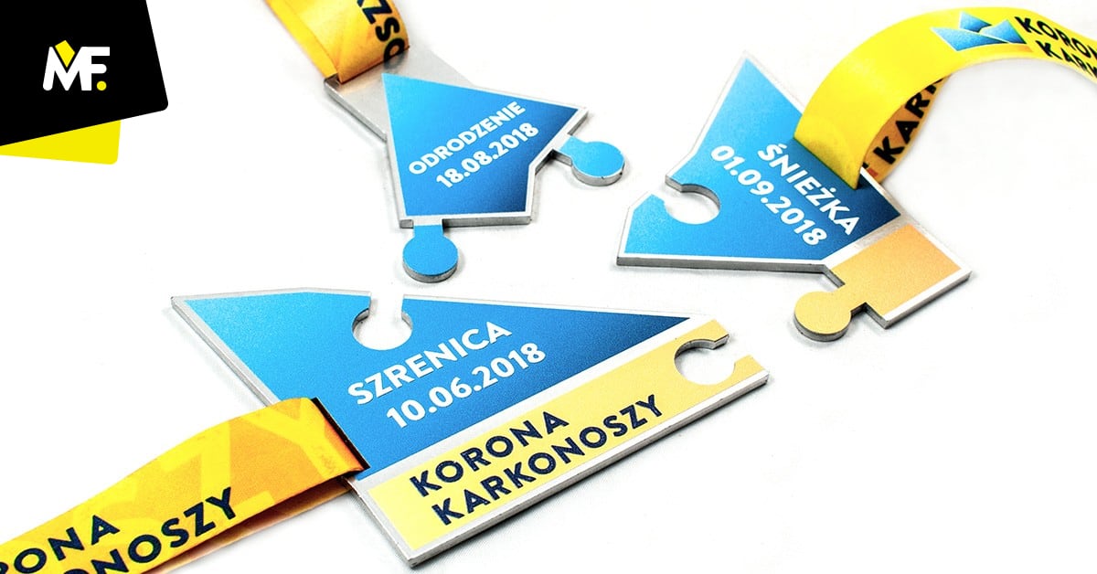 Medal biegowy Korona Karkonoszy, w formie puzzli