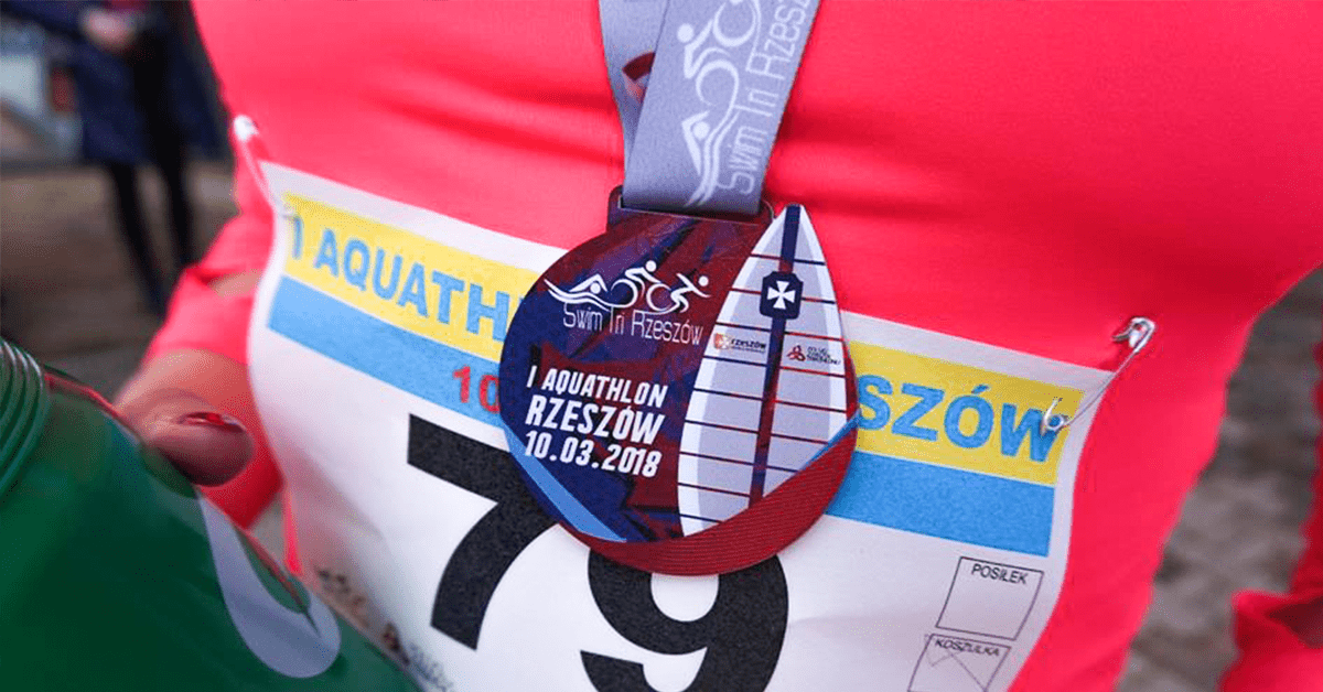 Medale metalowe personalizowane I Aquathlon Rzeszowski