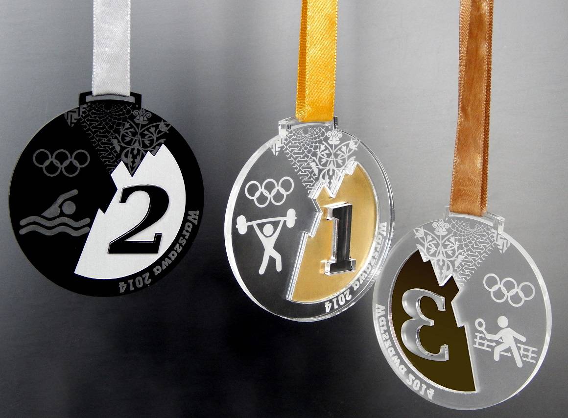 Medale sportowe 3d zaprojektowane na wzór olimpijskich