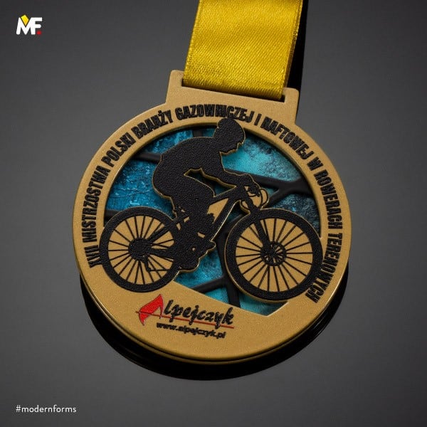 medal rowerowy z sylwetką rowerzysty